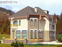 D-387-1P проект трехэтажного дома из газобетона размером 12 на 15 