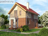 E-113-1P проект двухэтажного коттеджа из пенобетона размером 10 на 7 