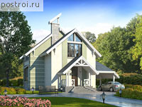 E-133-1P проект двухэтажного дома из газобетона с гаражом размером 14 на 13 