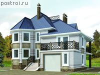 E-202-1P проект двухэтажного дома из пенобетона с гаражом размером 12 на 13 