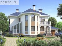 E-235-1K проект двухэтажного дома из кирпича с гаражом размером 11 на 17 