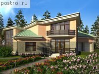 E-280-1P проект двухэтажного дома из пеноблоков с гаражом размером 19 на 21 