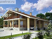 E-318-1K проект двухэтажного дома из кирпича с гаражом размером 19 на 16 