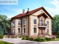 E-325-1P проект двухэтажного дома из пенобетона размером 16 на 23 