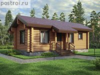 F-039-1D проект одноэтажной деревянной бани из бревна размером 4 на 10 