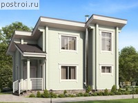 F-044-1D проект одноэтажного деревянного дома из бруса с мансардой размером 9 на 6