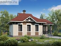 F-064-1P проект одноэтажного дома из пеноблока размером 6 на 10 