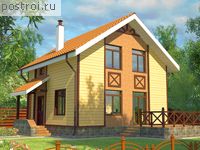 F-084-1P проект двухэтажного дома из пеноблока размером 8 на 8 