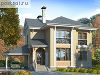 F-133-1P проект двухэтажного дома из газобетона с гаражом размером 12 на 14