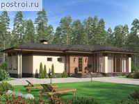 F-142-1K проект одноэтажной бани из кирпича с цоколем размером 9 на 18 