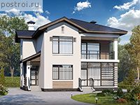 F-143-1P проект двухэтажного дома из газобетона размером 11 на 10 