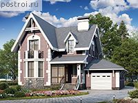 F-149-2P проект двухэтажного дома из пеноблоков с гаражом размером 10 на 13 