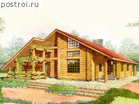 F-152-1D проект двухэтажного деревянного коттеджа из бруса размером 15 на 21 