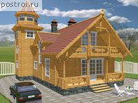 F-160-1D проект двухэтажного деревянного дома из бруса размером 8 на 11 