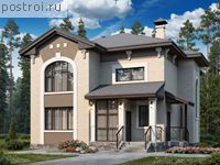 F-193-1P проект двухэтажного коттеджа из пенобетона размером 13 на 13 
