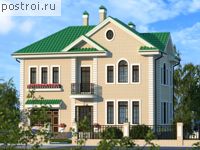 F-206-1P проект двухэтажного дома из пенобетона с гаражом размером 13 на 12 