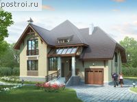 F-224-1P проект двухэтажного дома из газобетона с гаражом размером 11 на 16