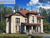 F-417-1P проект двухэтажного дома из газобетона с мансардой размером 20 на 15 