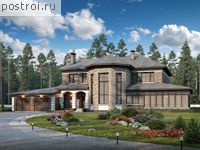 F-506-1P проект двухэтажного дома из газобетона с гаражом размером 20 на 27 