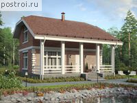 G-080-1P проект одноэтажной бани из пеноблока с мансардой размером 6 на 10 