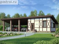 G-083-1P проект одноэтажного гаража из пеноблока размером 6 на 17 