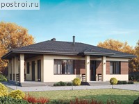 G-102-1P проект одноэтажного коттеджа из пенобетона размером 15 на 12