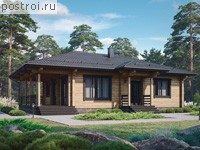 G-103-1D проект одноэтажного деревянного коттеджа из бруса размером 11 на 12