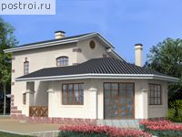 G-129-1P проект двухэтажного коттеджа из газобетона с гаражом размером 13 на 10 