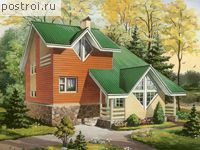 G-165-1D проект двухэтажного деревянного дома из бруса с цоколем размером 9 на 9 