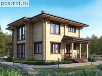 G-171-1D проект двухэтажного деревянного дома из бруса размером 10 на 11 