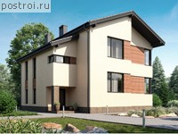 G-187-1P проект двухэтажного дома из пеноблоков размером 12 на 12 