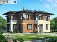 G-211-1K проект двухэтажного дома из кирпича размером 14 на 14 