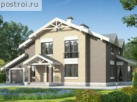 G-267-1P проект двухэтажного дома из пеноблоков с гаражом размером 15 на 17 