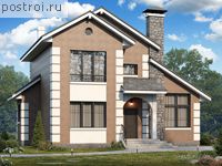 H-125-1P проект двухэтажного коттеджа из газобетона размером 13 на 11 