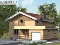H-142-1P проект двухэтажного дома из газобетона с гаражом размером 8 на 8 