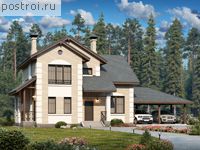 H-148-2P проект двухэтажного дома из газобетона с гаражом размером 13 на 19