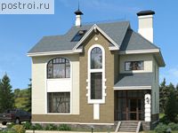 H-155-1P проект двухэтажного дома из газобетона с мансардой размером 12 на 11 
