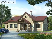 H-176-1P проект одноэтажного дома из пеноблоков размером 15 на 19