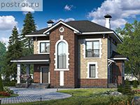 H-185-1P проект двухэтажного дома из пеноблоков размером 15 на 12 