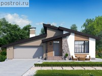 H-190-1P проект одноэтажного дома из пеноблоков с гаражом размером 16 на 17 