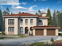 H-357-1P проект двухэтажного коттеджа из газобетона с гаражом размером 22 на 17 