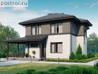 I-171-1P проект двухэтажного дома из пеноблоков размером 10 на 10