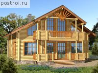 J-178-1D проект двухэтажного деревянного дома из бревна размером 16 на 12 