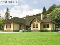 J-229-1K проект одноэтажного коттеджа из кирпича размером 21 на 23 