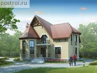 J-252-1P проект двухэтажного коттеджа из пеноблоков размером 12 на 12 