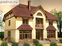 J-255-1P проект двухэтажного коттеджа из пеноблоков с мансардой размером 12 на 11