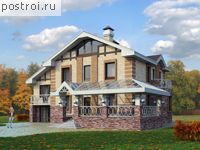 K-217-1P проект двухэтажного дома из пенобетона размером 15 на 16 