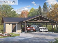 L-059-1P проект одноэтажного гаража из пеноблока размером 7 на 10 