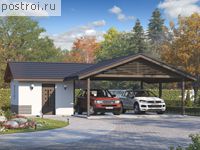 L-059-2P проект одноэтажного гаража из пеноблока размером 7 на 10 