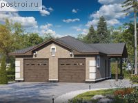 L-060-2P проект одноэтажного гаража из пеноблока размером 9 на 9 